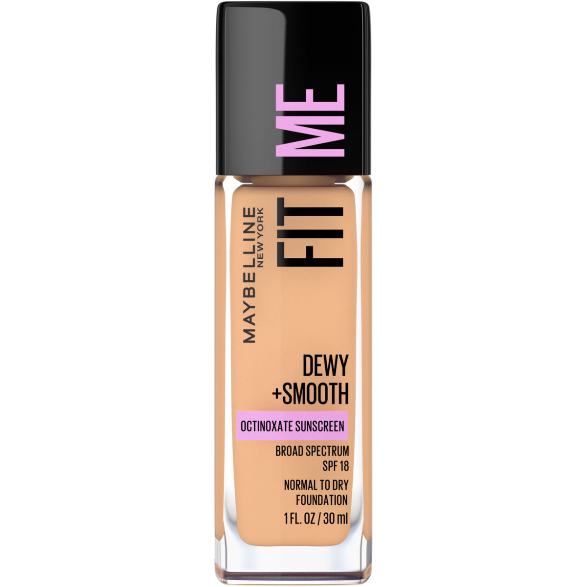 Maybelline Fit Me Dewy and Smooth Liquid Foundation, SPF 18, 225 Medium Buff, 1 fl oz