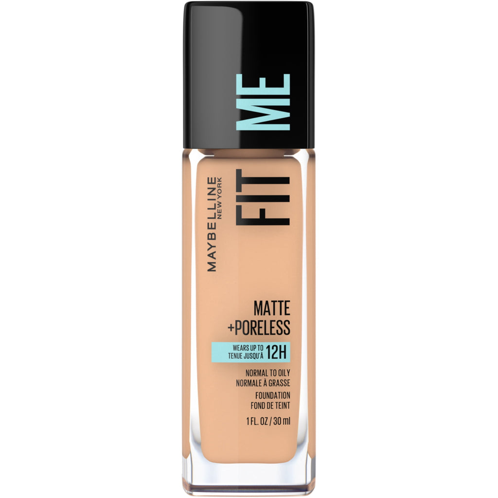 Maybelline Fit Me Matte + Poreless Liquid Foundation Makeup, 130 Buff Beige, 1 fl oz