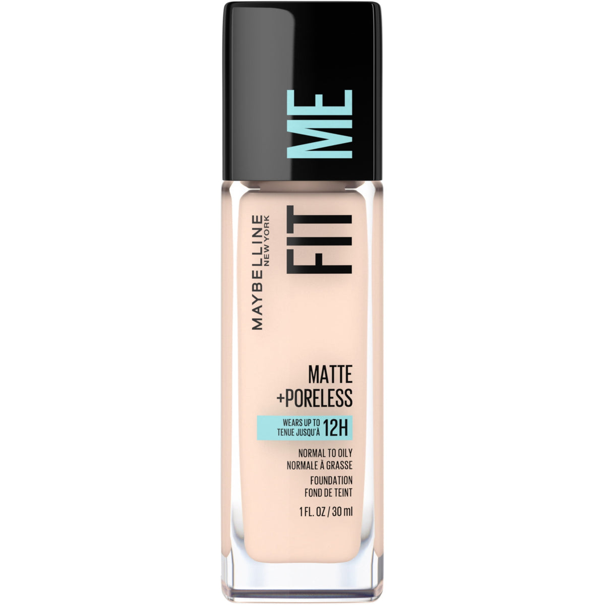 Maybelline Fit Me Matte + Poreless Liquid Foundation Makeup, Oil-Free, 102 Fair Porcelain, 1 fl oz