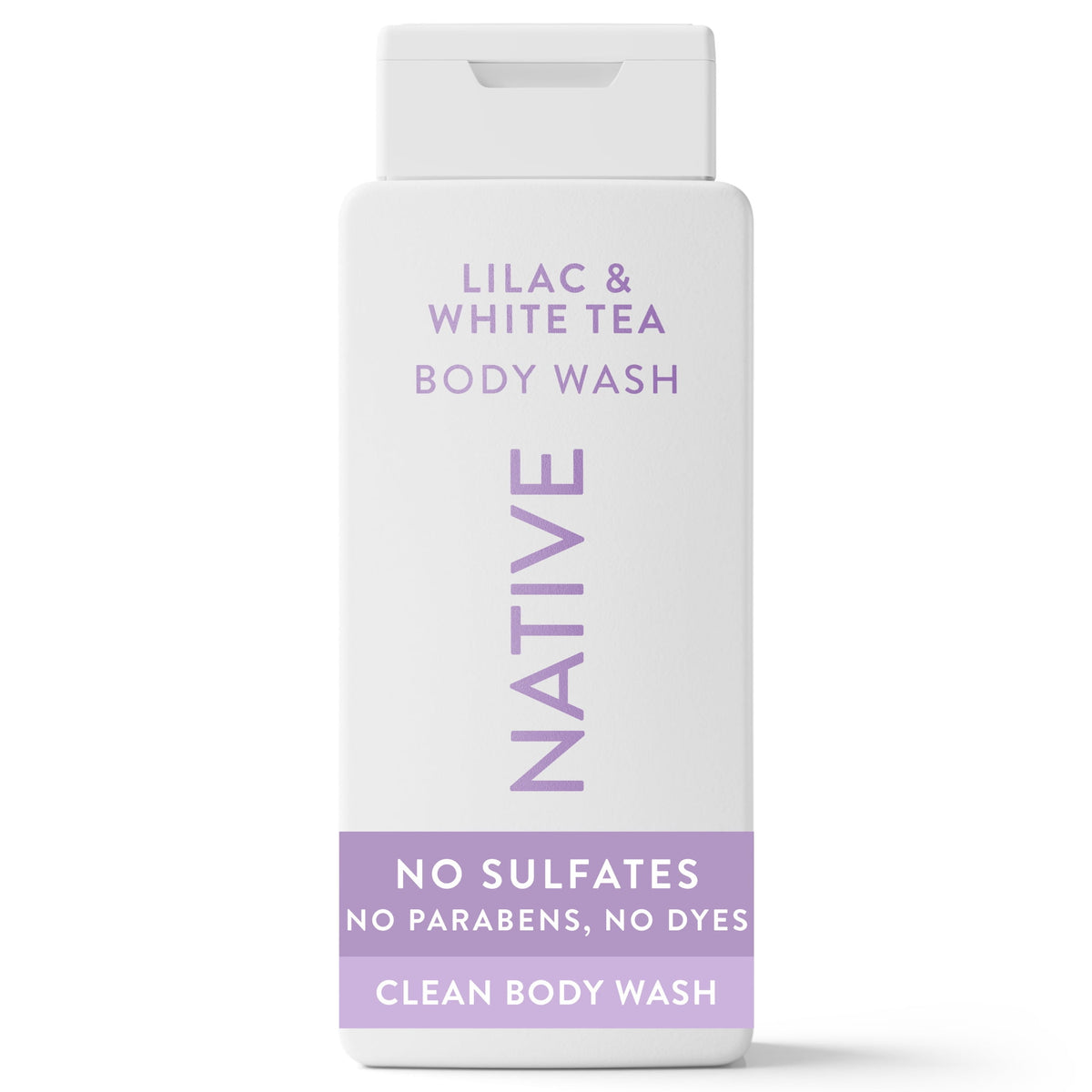Native Body Wash for Women & Men, Sulfate Free, Lilac & White Tea Scent, 18 fl oz