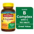 Nature Made Super B Complex with Vitamin C and Folic Acid Tablets, Dietary Supplement, 160 Count