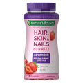 Nature's Bounty Optimal Solutions Advanced Hair, Skin and Nails Gummies, Biotin 6000 mcg, Vitamins A, C, and E, Strawberry, 90 Count