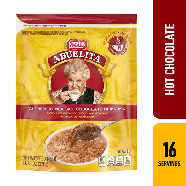 Nestle Abuelita Mexican Style Instant Hot Chocolate Cinco de Mayo Food Drink Mix, 11.287 oz, 16 Pack, Resealable Bag​