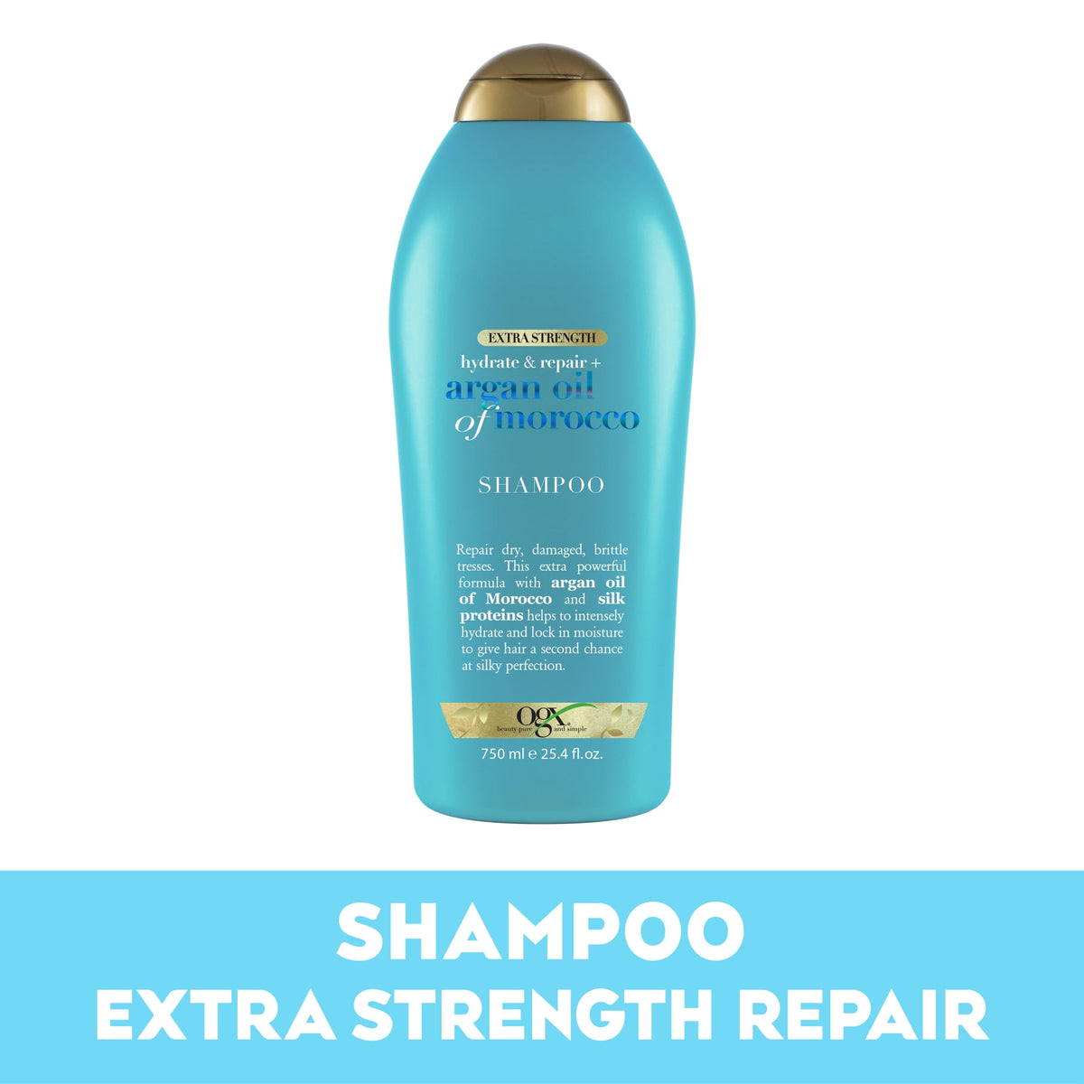 OGX Extra Strength Hydrate & Repair + Argan Oil of Morocco Nourishing Daily Shampoo, 25.4 fl oz