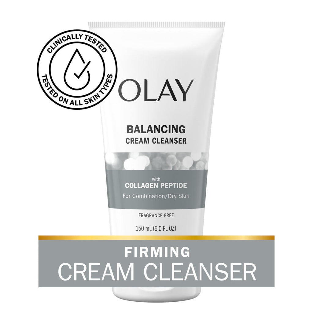 Olay Balance Collagen Peptide 24, Face Wash, Fragrance-Free, Soothes Dryness, All Skin, 5.0 fl oz