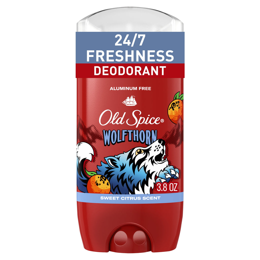 Old Spice Aluminum Free Men's Deodorant, Invisible Solid Stick, Wolfthorn, 3.8 oz