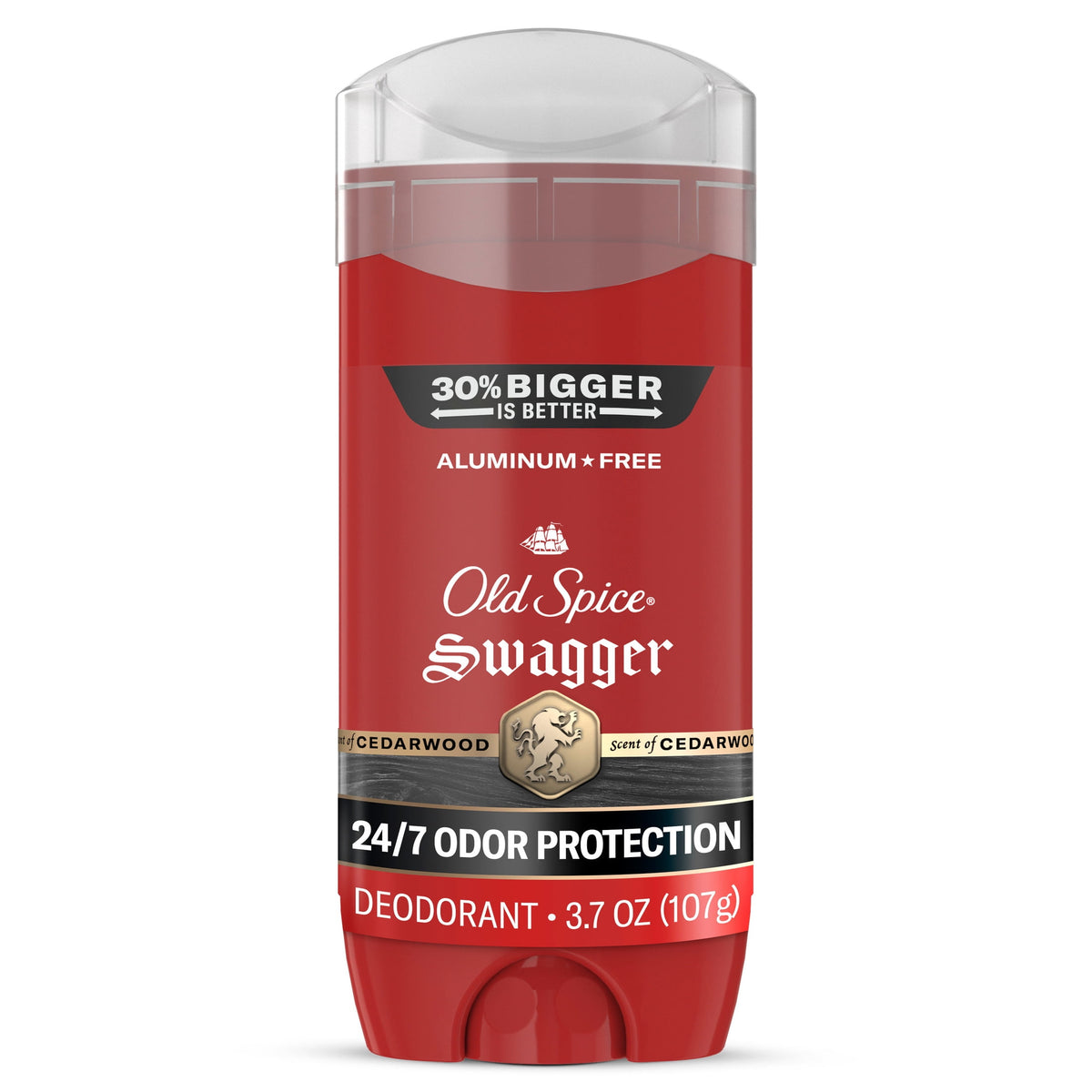 Old Spice Deodorant for Men, Aluminum Free, Swagger, 24/7 Odor Protection, 3.8 oz