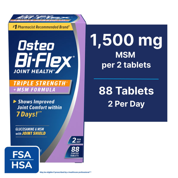 Osteo Bi-Flex Triple Strength Joint Health Dietary Supplement with Glucosamine Chondroitin MSM, 88 Count