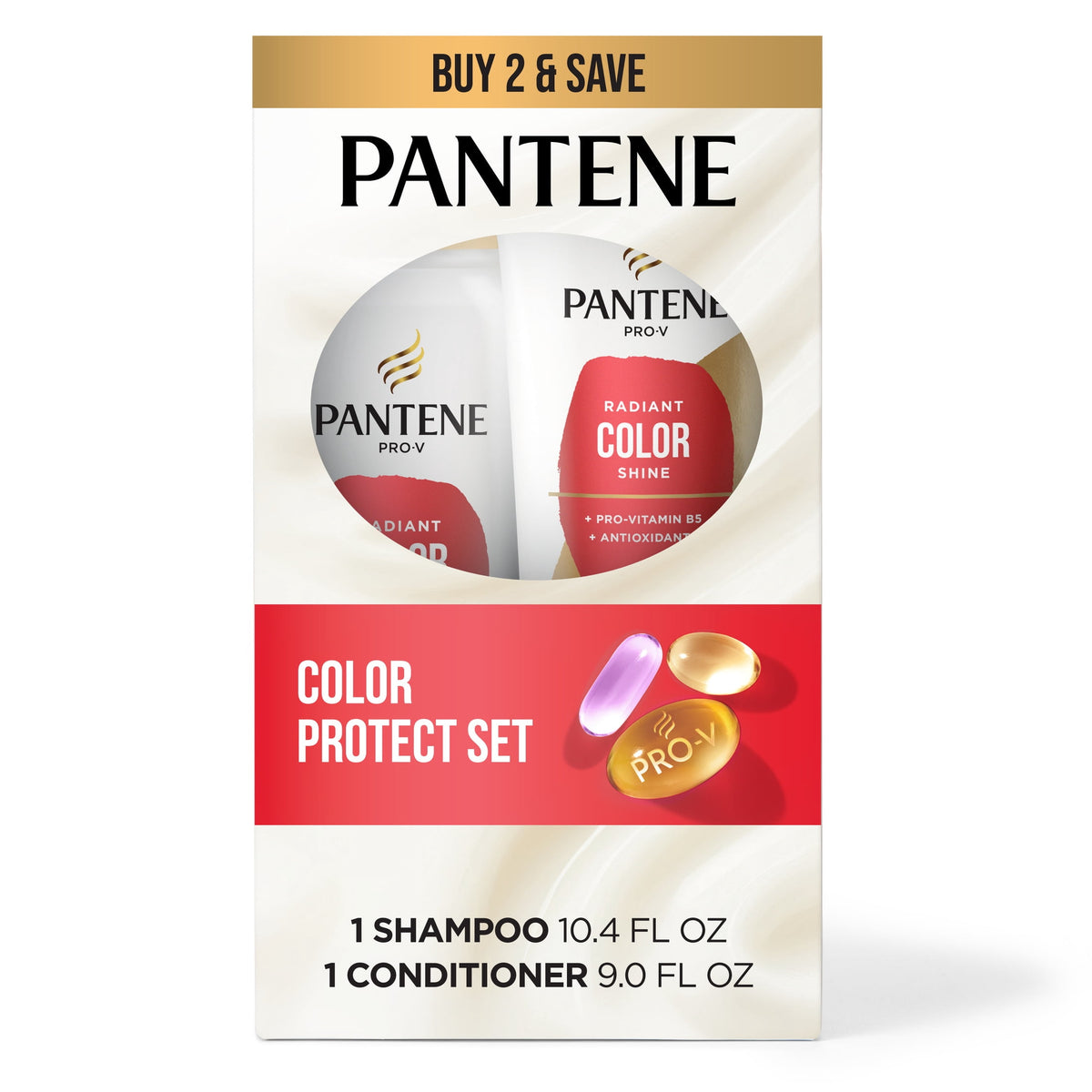 Pantene Pro-V Radiant Color Shine Shampoo and Conditioner Set, 10.4 fl oz + 9.0 fl oz