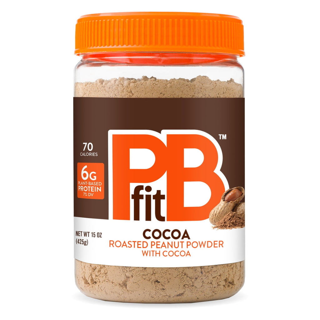 PBfit Peanut Butter Powder Chocolate Flavor, Cocoa Roasted Peanut Powder, 15 oz