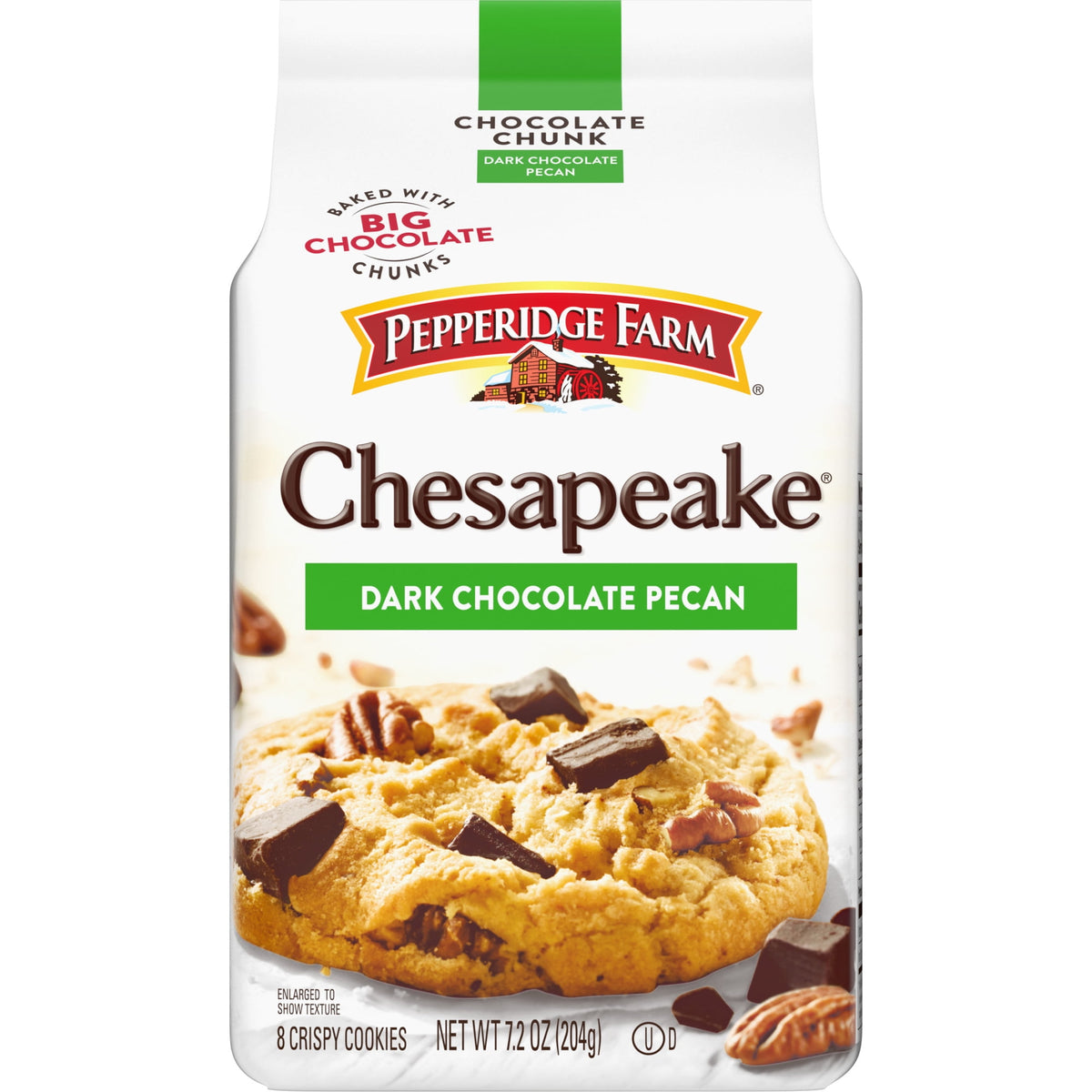 Pepperidge Farm Chesapeake Crispy Dark Chocolate Pecan Cookies, 7.2 oz Bag (8 Cookies)