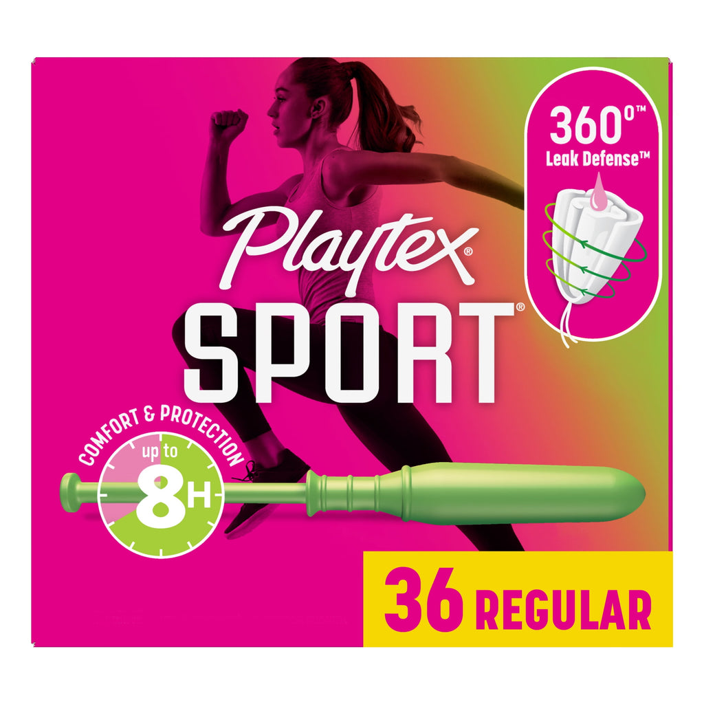 Playtex Sport Tampons, Unscented, Regular (36 Count)