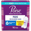 Poise Incontinence Pads for Women, Moderate Absorbency, Long Length, 16 Count