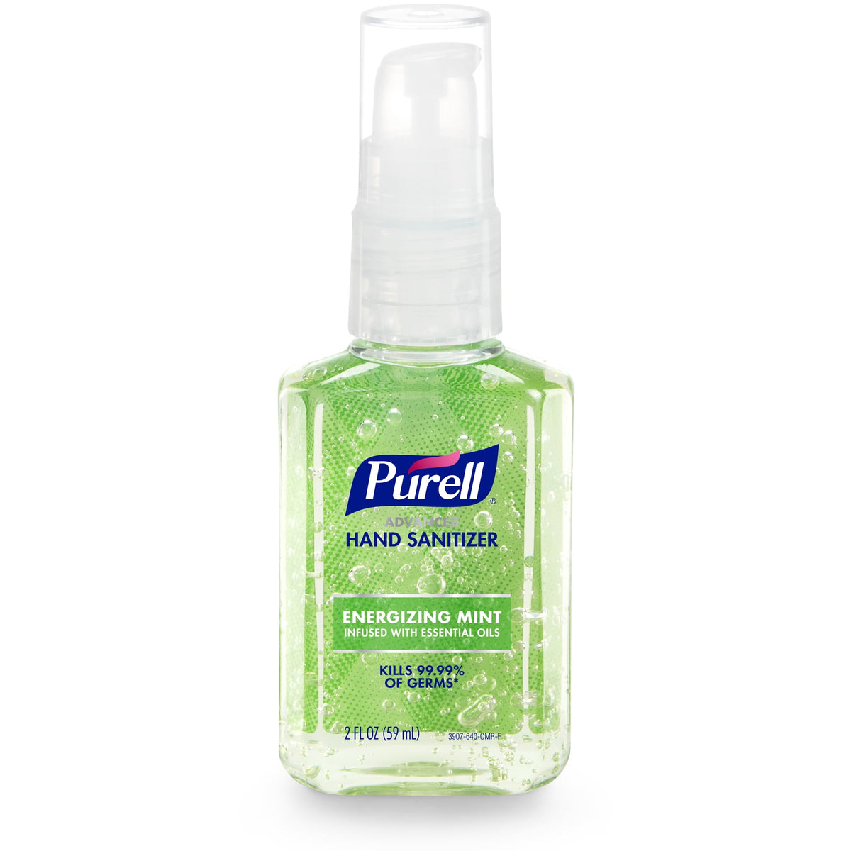 Purell Advanced Hand Sanitizer Energizing Mint, Infused with Essential Oils, 2 oz Pump Bottle