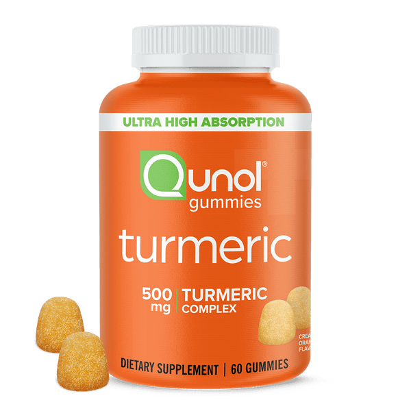 Qunol Turmeric Gummies, 500mg, Ultra High Absorption, Joint Support Herbal Supplement, 60 Count