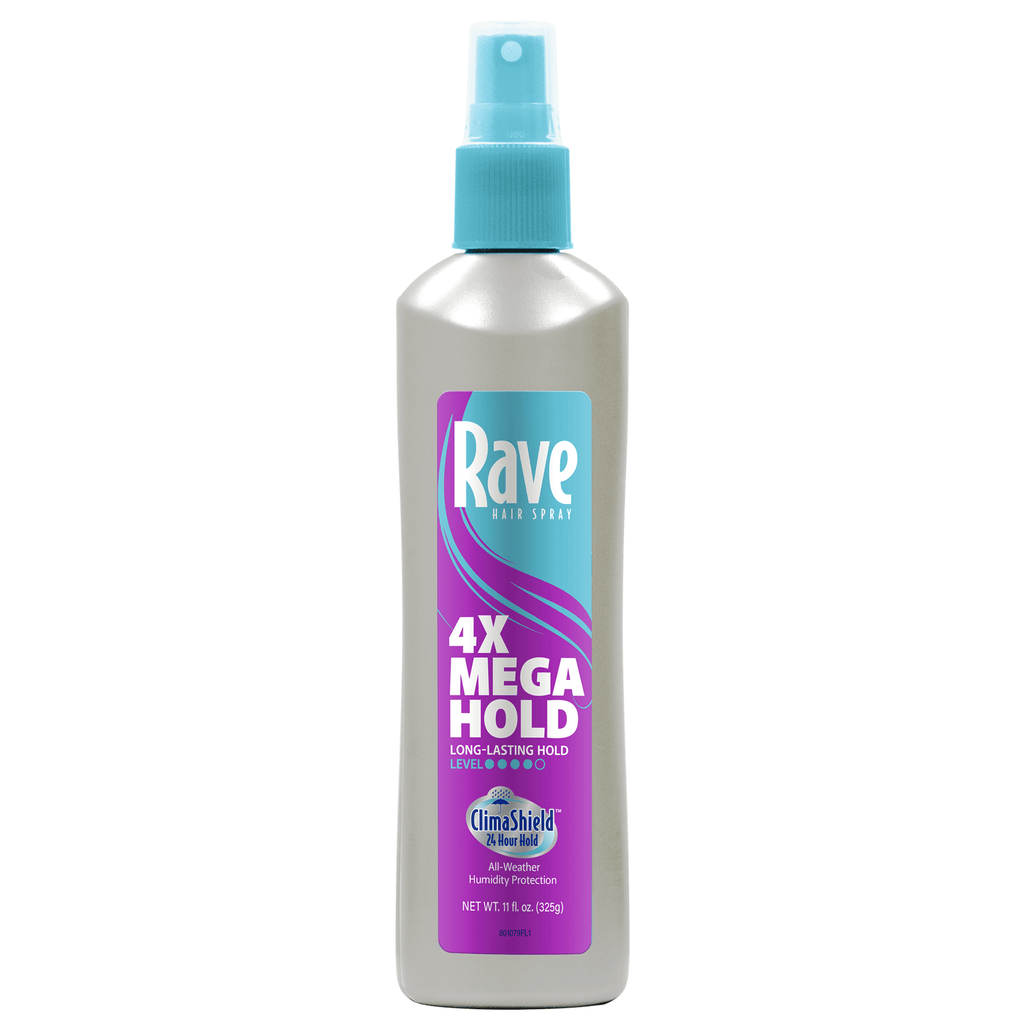 Rave 4X Mega Hold Non-Aerosol Hair Spray, All-Weather Protection with Vitamin-Rich Formula, 11 oz