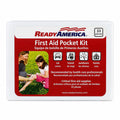 33 Piece First Aid Pocket Kit, Ready America, approximate kit dimensions: 3.75 in. x 4.75 in. x .50 in.