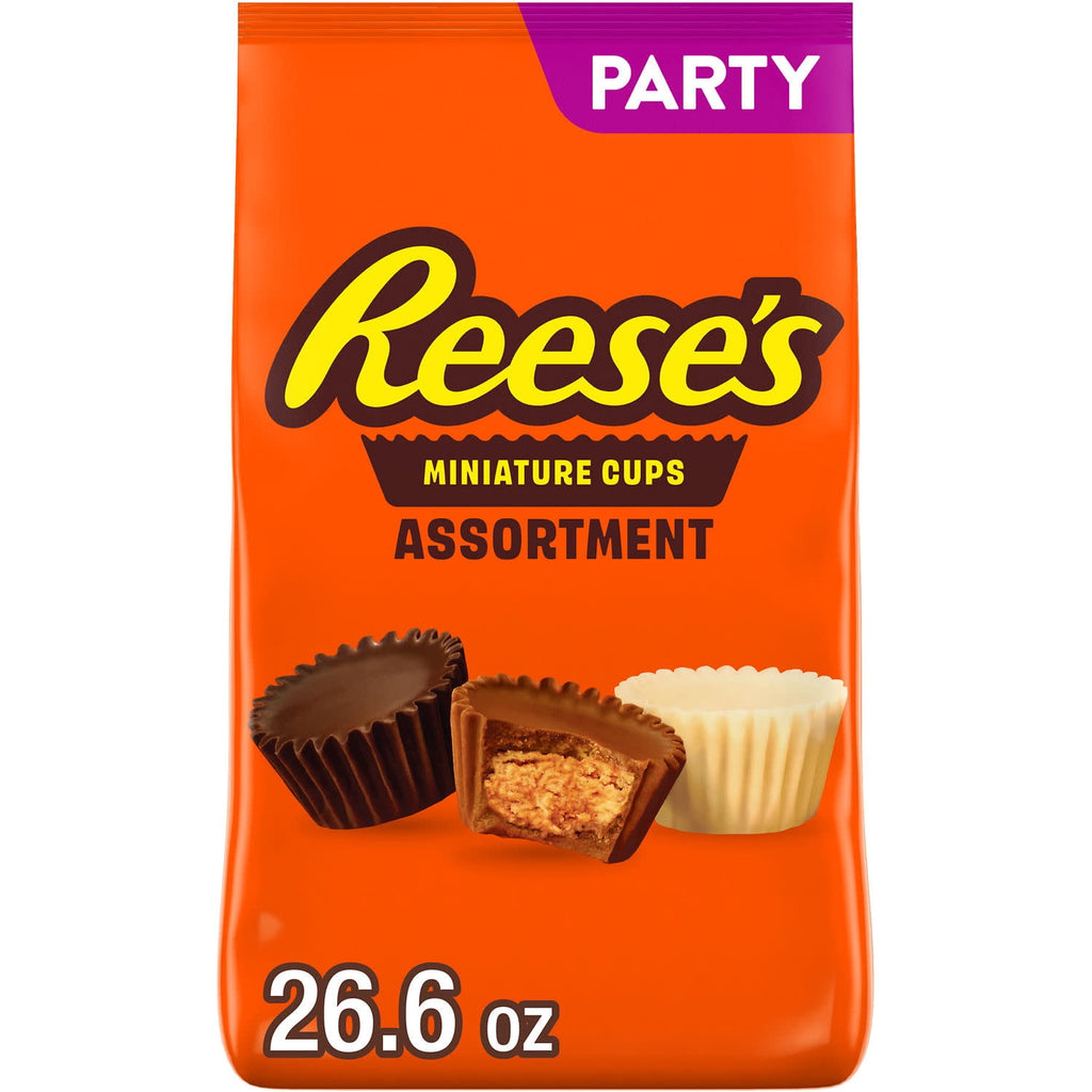 Reese's Miniatures Chocolate Peanut Butter Cups Candy, Party Pack, 26.6 oz