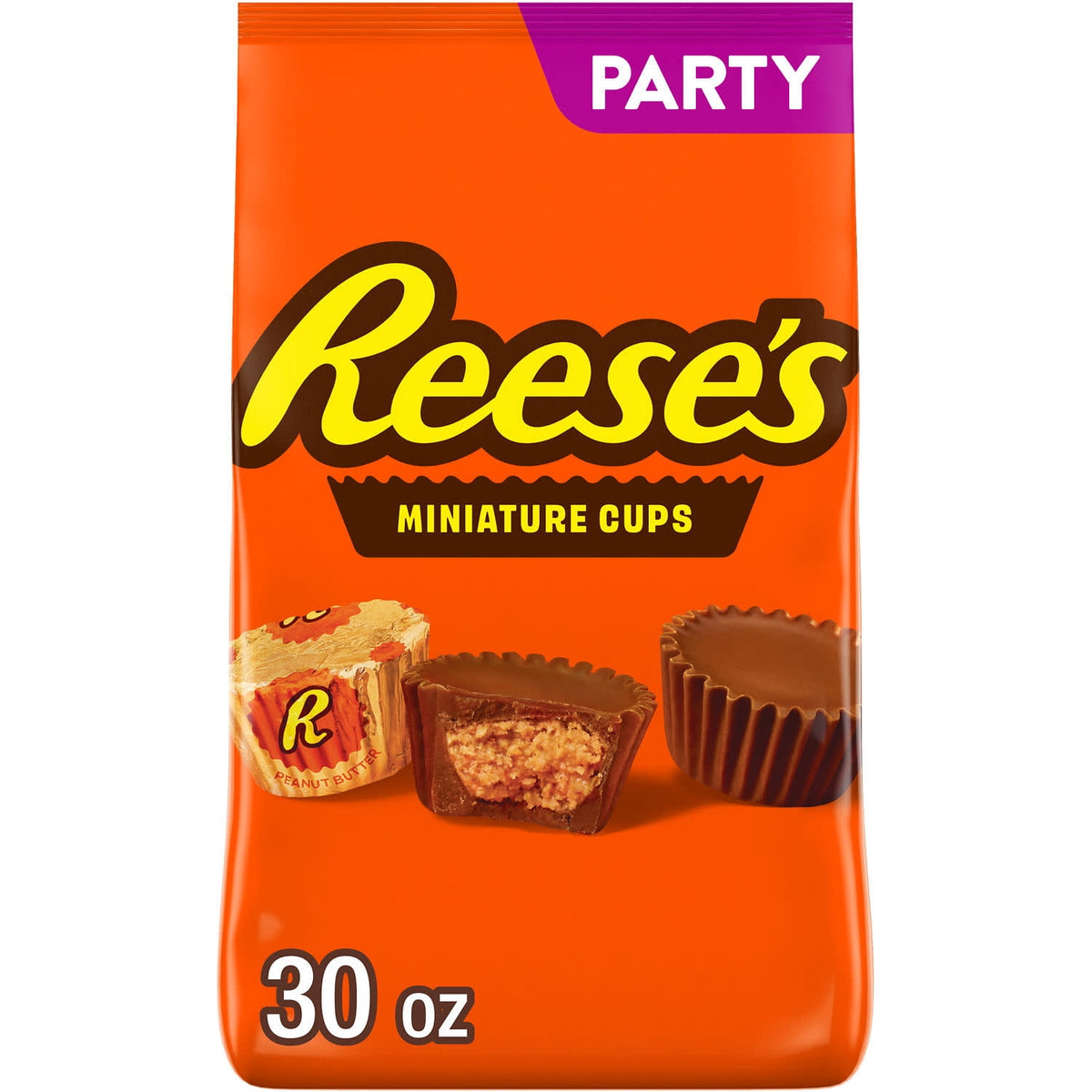Reese's Miniatures Chocolate Peanut Butter Cups Candy, Party Pack, 30 oz