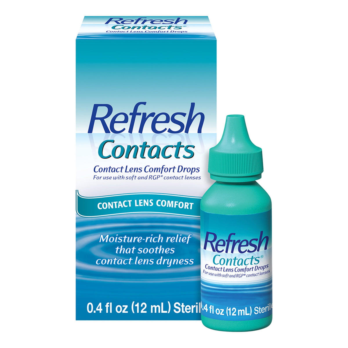 Refresh Contacts Contact Lens Comfort Drops Artificial Tears Contact Lens Rewetter, 12 ml