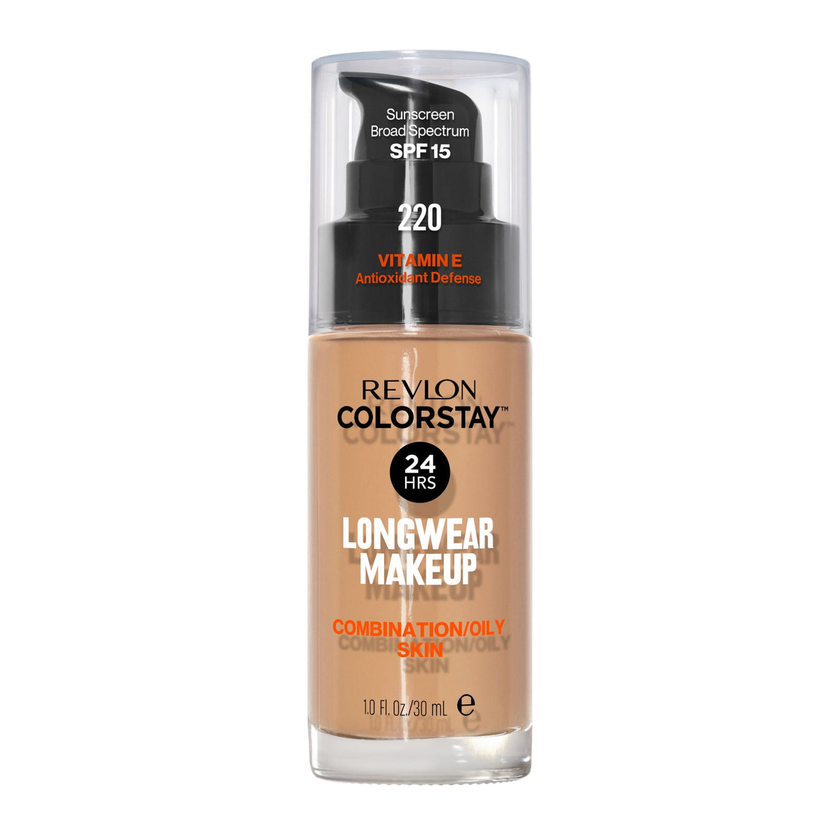 Revlon ColorStay Liquid Foundation Makeup, Matte Finish, Combination/Oily Skin, SPF 15, 220 Natural Beige, 1 fl oz
