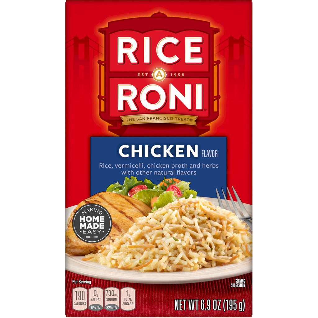 Rice-A-Roni Chicken Broth and Herbs Flavor Rice & Vermicelli Packaged Meal, Shelf-Stable 6.9 oz Box