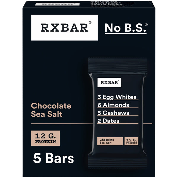 RXBAR, Chocolate Sea Salt Gluten-Free Protein Bars, 5 Count