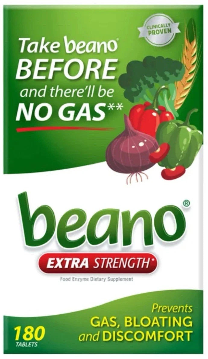 Beano Extra Strength Food Enzyme Dietary Supplement Tablets, 180 Count