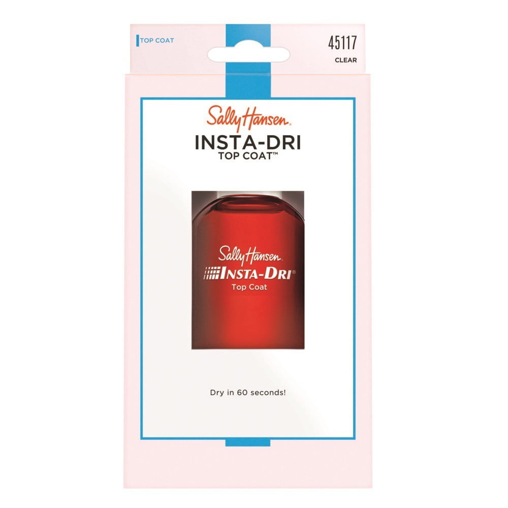 Sally Hansen Insta-Dri® Anti-Chip Top Coat, Clear, Glossy, 0.45 Fl Oz (Pack of 1), Top Coat, Top Coat Nails, Top Coat Nail Polish, Top Coat for Nails