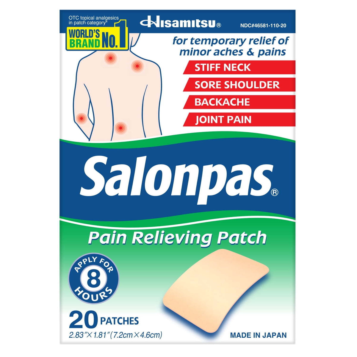 Salonpas Pain Relieving Patch, 20 Count (Pack of 1)