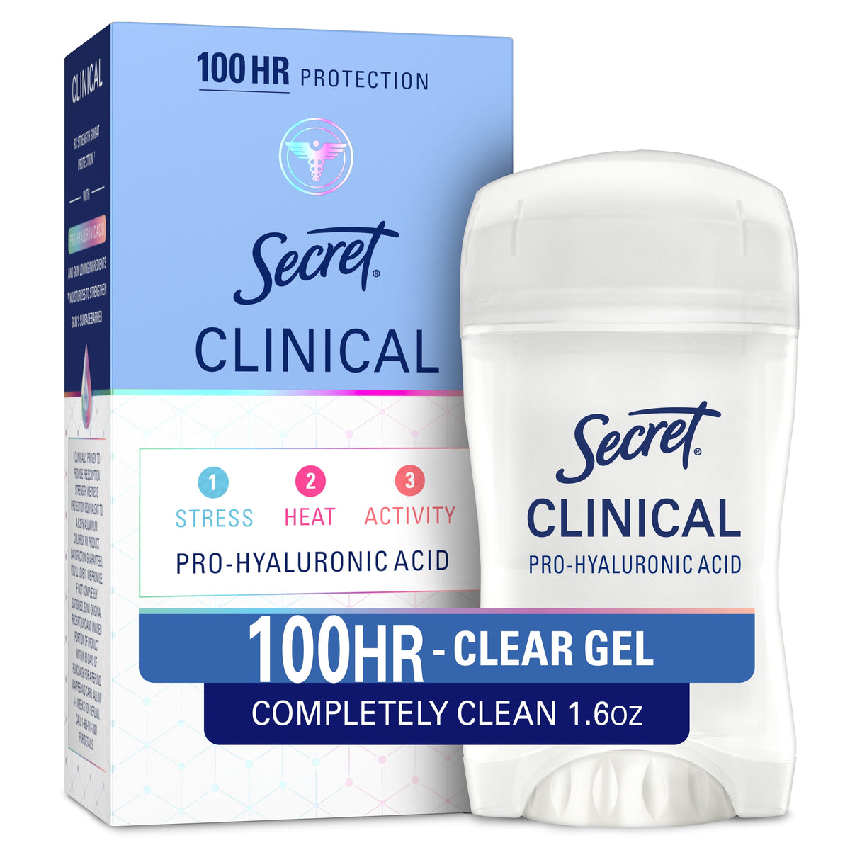 Secret Clinical 100HR Antiperspirant Deodorant, Clear Gel, Clean Lavender, 1.6 oz