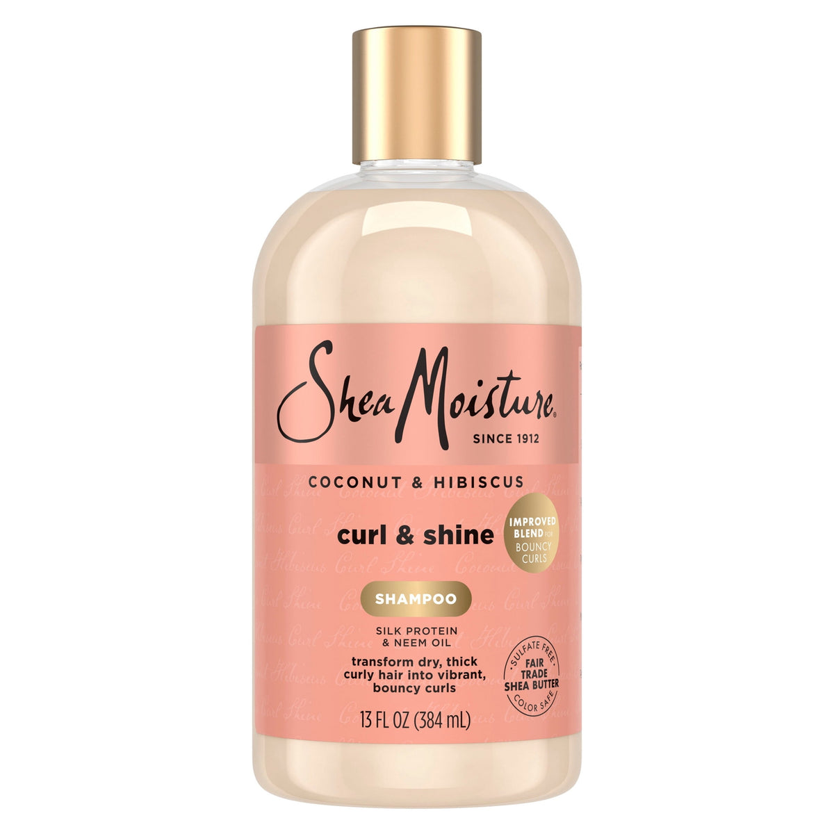 Shea Moisture Curly Hair Shampoo For Added Bounce, Definition & Dry Hair Cleansing, Coconut & Hibiscus With Silk Protein, Neem Oil And Coconut Oil