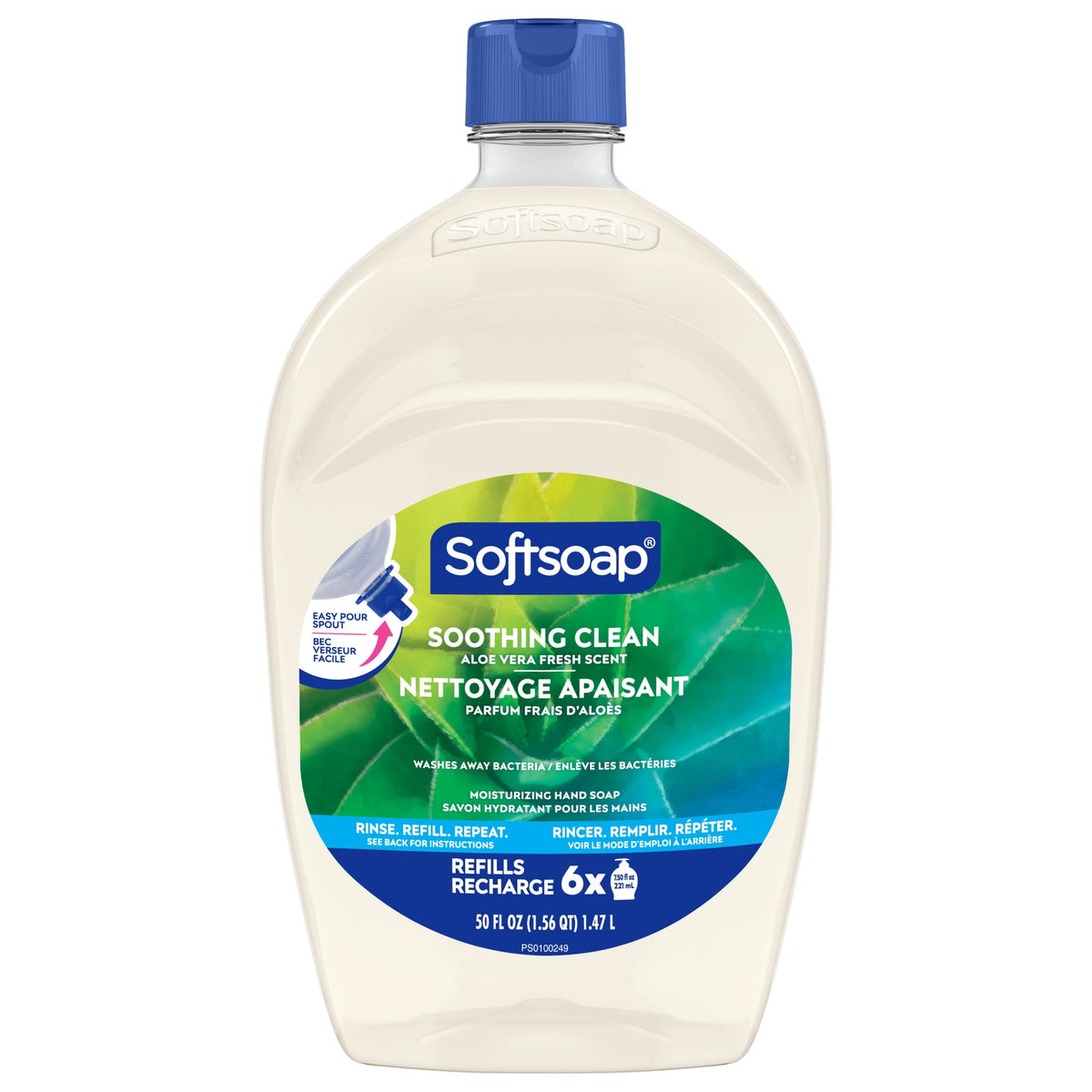 Softsoap Soothing Clean Liquid Hand Soap, Aloe Vera Fresh Scent, 50 fl oz