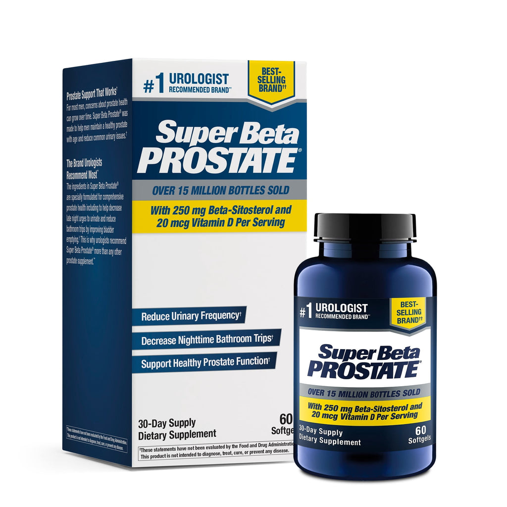 Super Beta Prostate, Recommended Prostate Supplement for Men, Reduce Bathroom Trips Night, Promote Sleep & Bladder Emptying, Beta Sitosterol