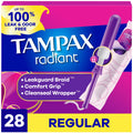 Tampax Radiant Tampons, with LeakGuard Braid, Regular, 28 Count