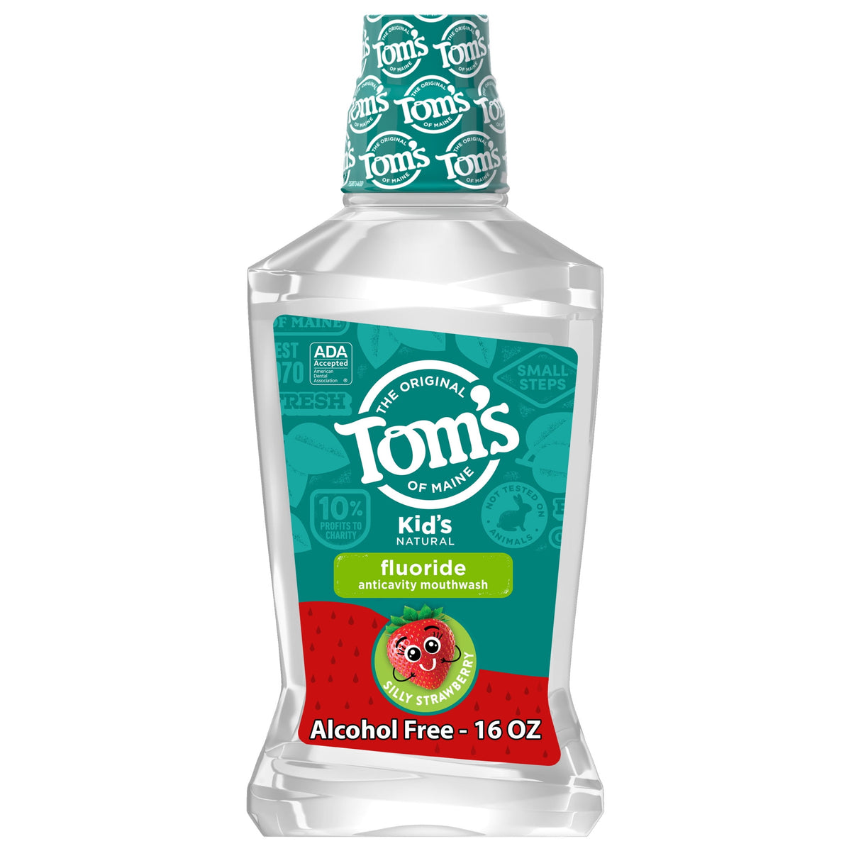 Tom's of Maine Children's Anticavity Fluoride Rinse Mouthwash, Silly Strawberry, 16 oz