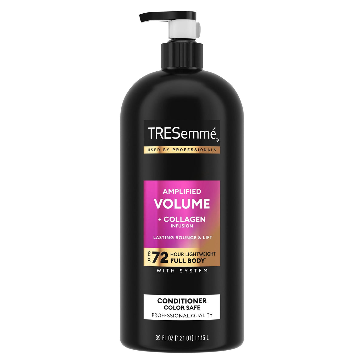 TRESemmé Amplified Volume Color Safe Conditioner for Lasting Bounce & Lift, with Pump with Up to 72HR Lightweight Full Body, 39 fl oz
