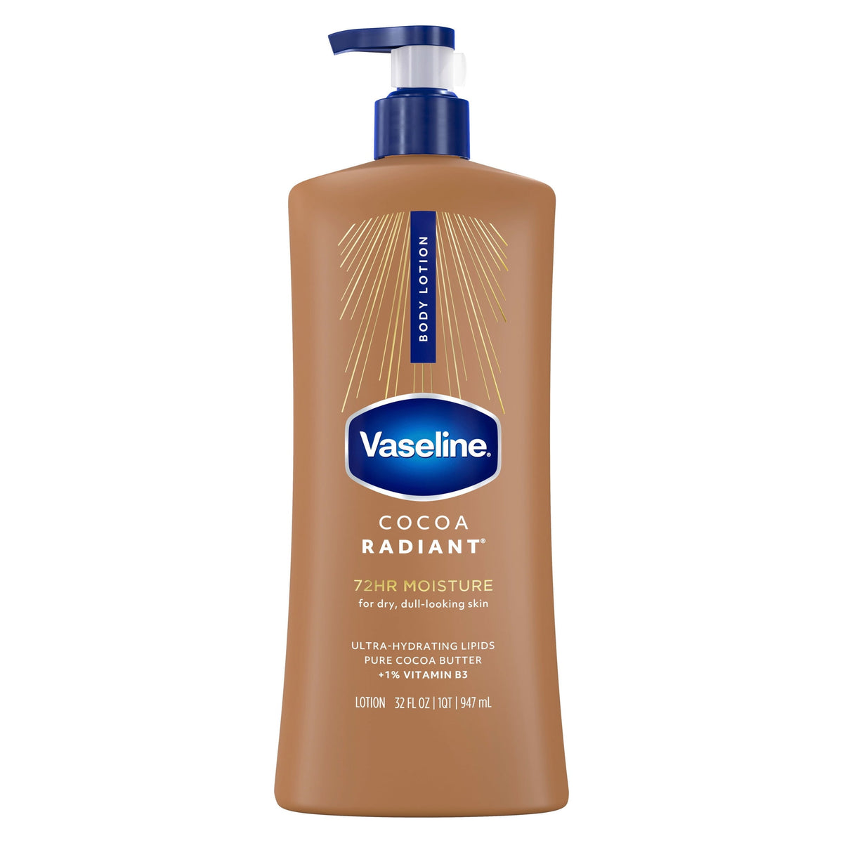 Vaseline Intensive Care Body Lotion for Dry Skin Cocoa Radiant Lotion Made with Ultra-Hydrating Lipids and Pure Cocoa Butter for a Long-Lasting