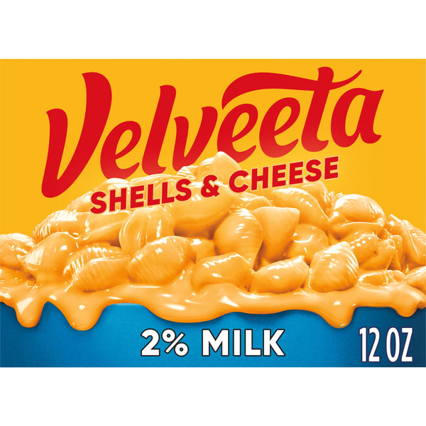 Velveeta Shells and Cheese Mac and Cheese, 1 Box, for Easy Dinner or Dinner Sides, with 2% Milk Cheese, Made with Real Cheese, 12 oz