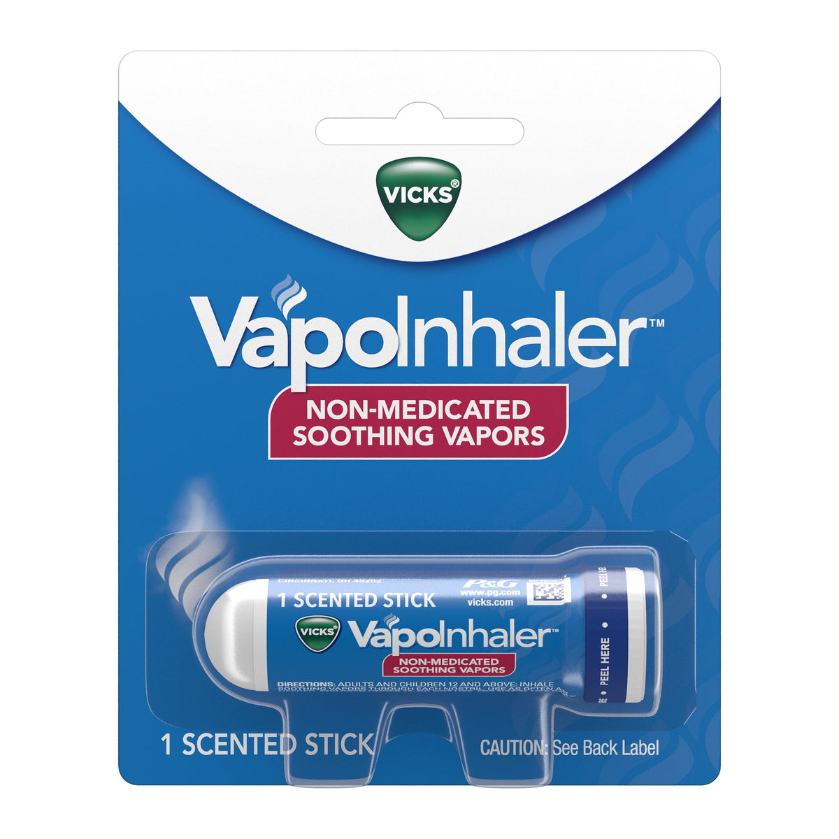 Vicks VapoInhaler Portable Nasal Inhaler, Non-Medicated, 1 Scented Stick