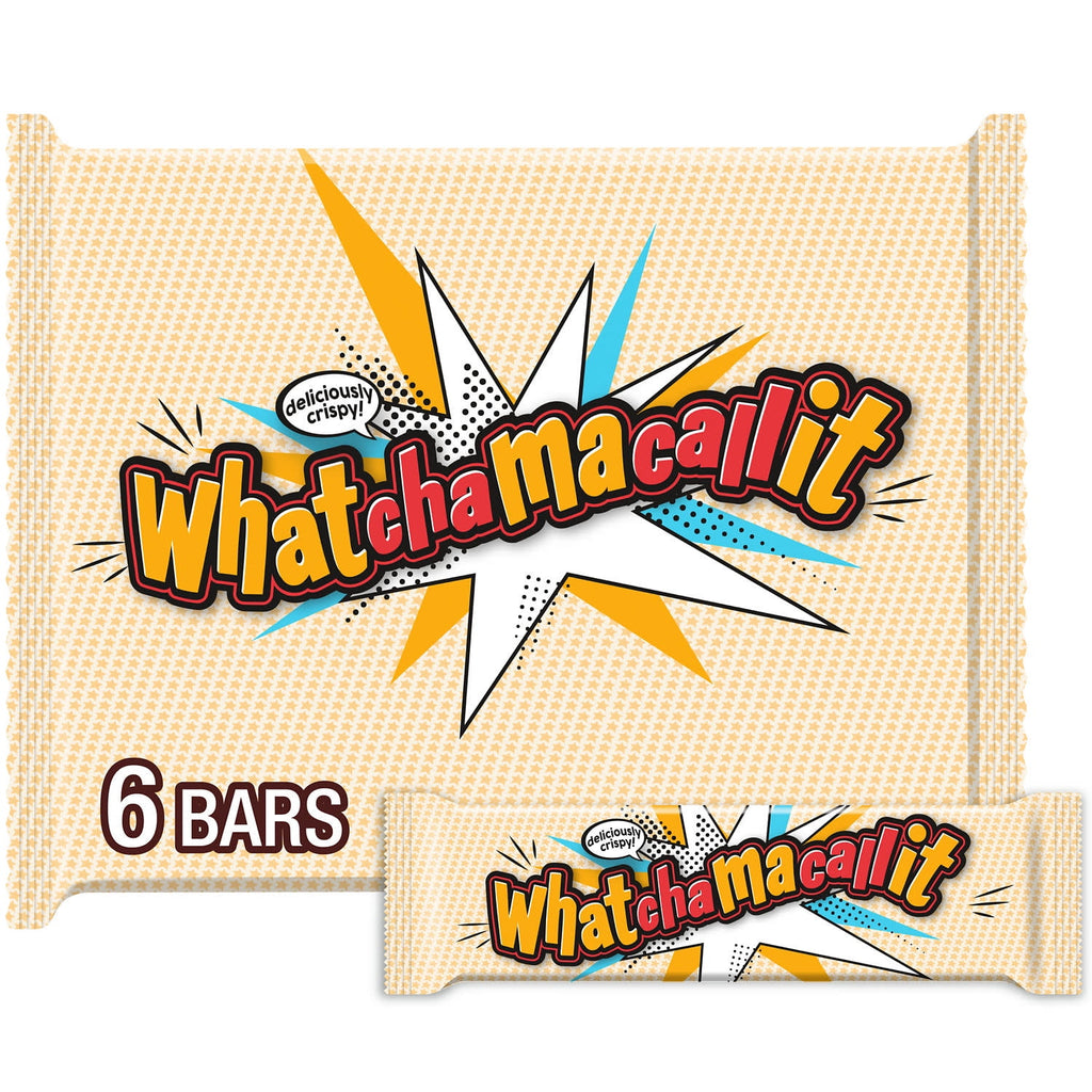 Whatchamacallit Chocolate, Caramel and Peanut Flavored Crisps Candy, Bars 1.6 oz, 6 Count