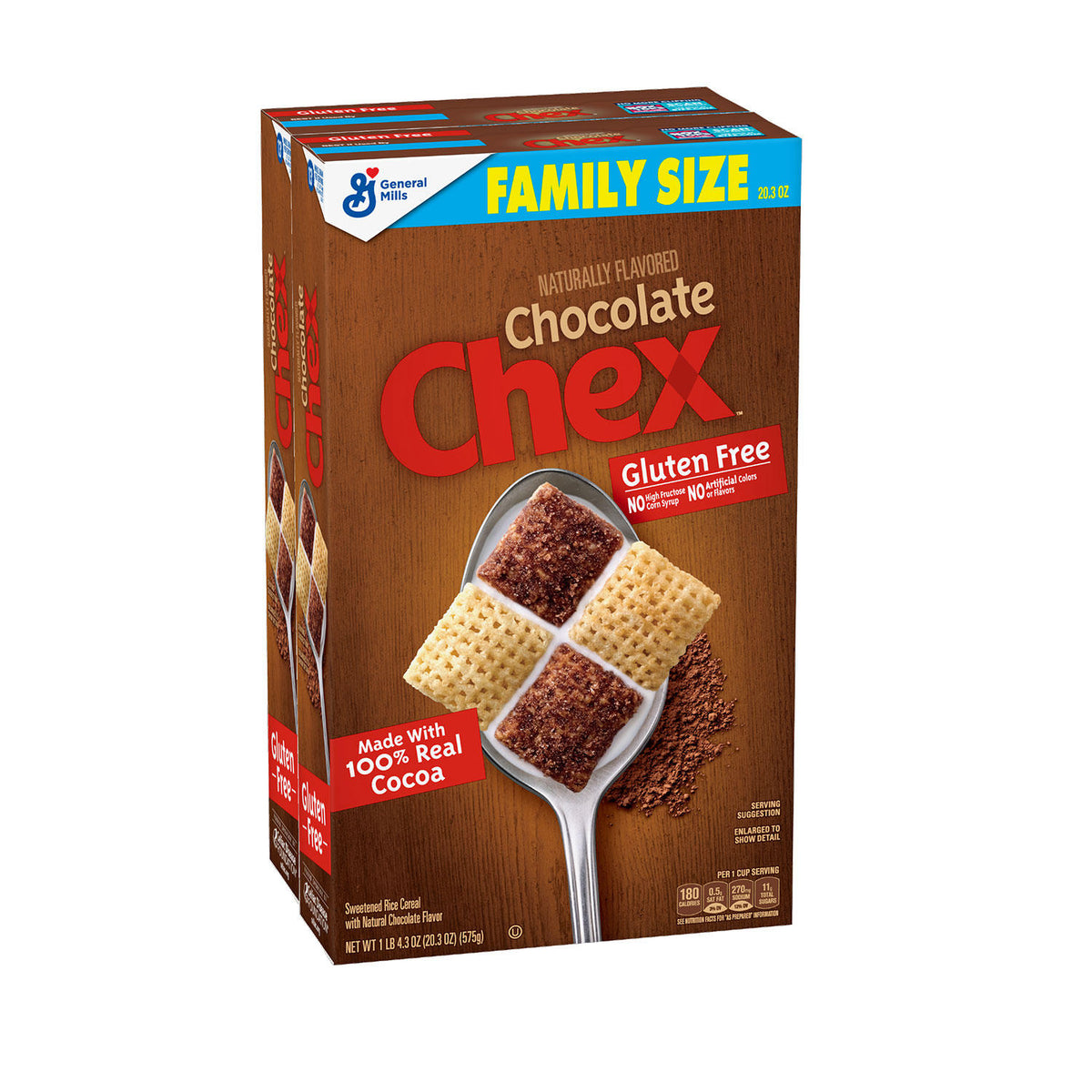 Chex Gluten-Free Breakfast Cereal, Chocolate, 2 ea