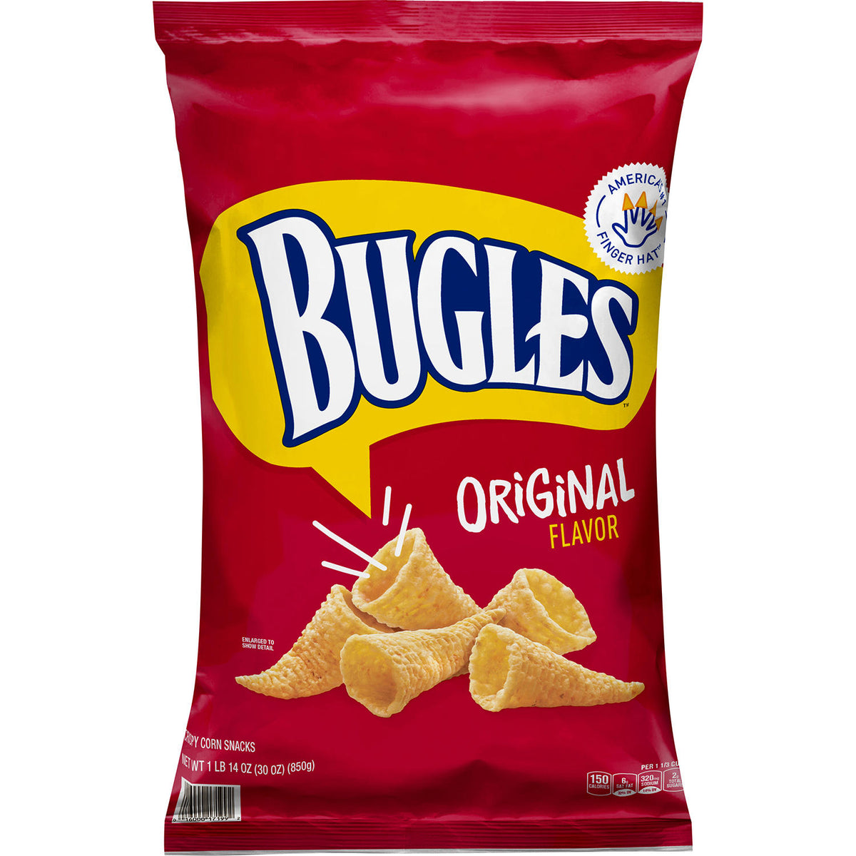 Bugles Original Flavor Crispy Corn Snacks, 30 oz