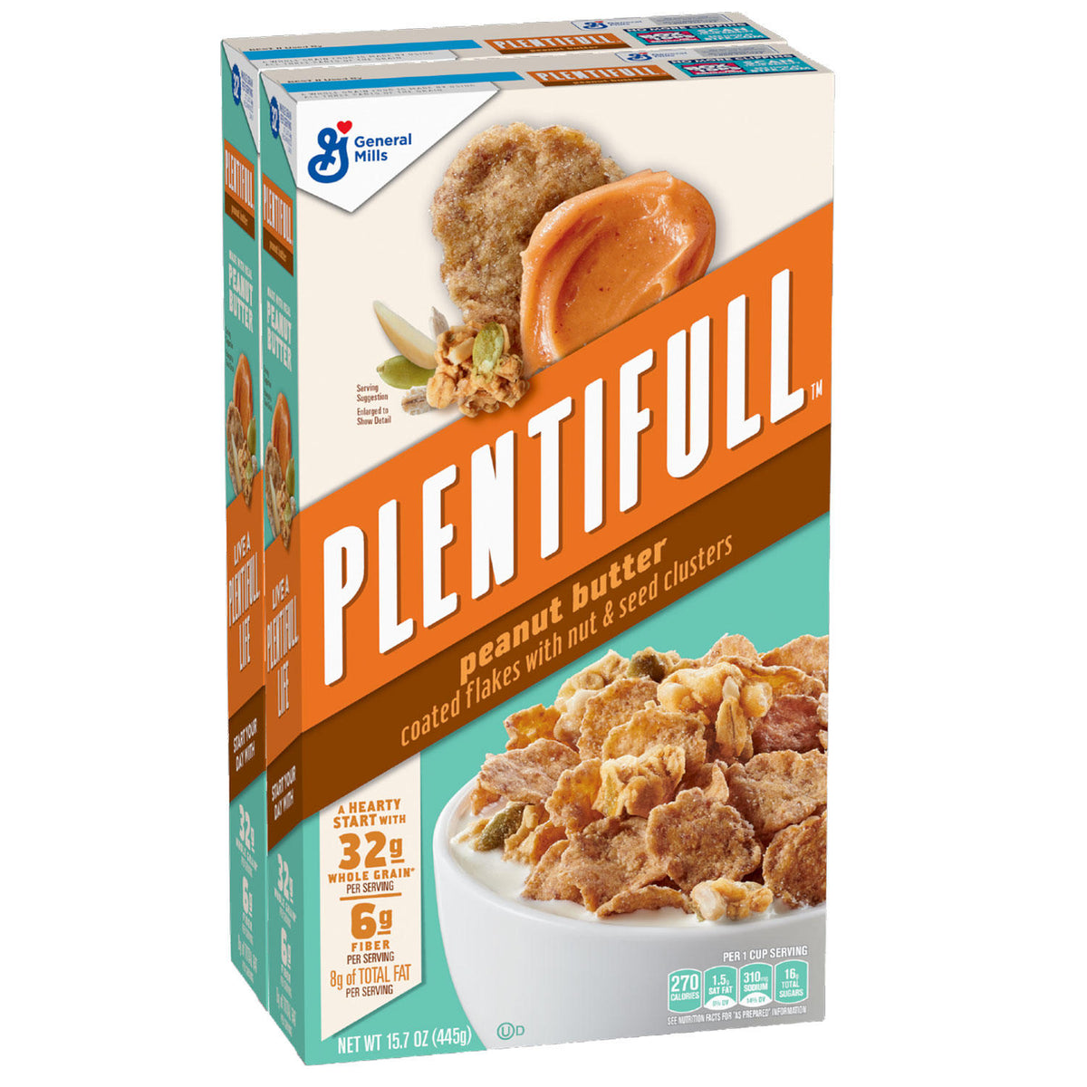 Plentifull Breakfast Cereal Twin Pack, Peanut Butter, 2 ea