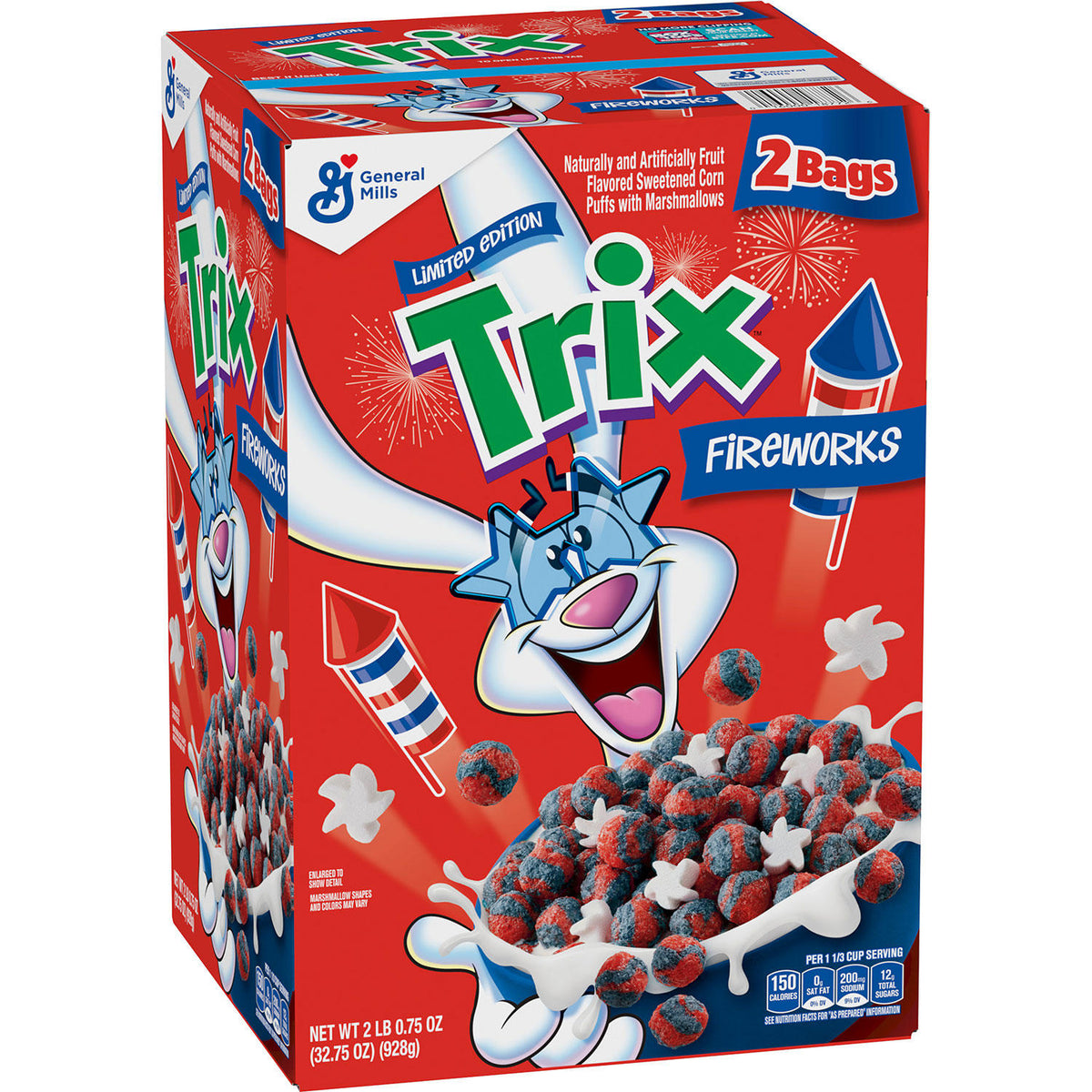 Trix Limited Edition Fireworks Breakfast Cereal, 2 ea