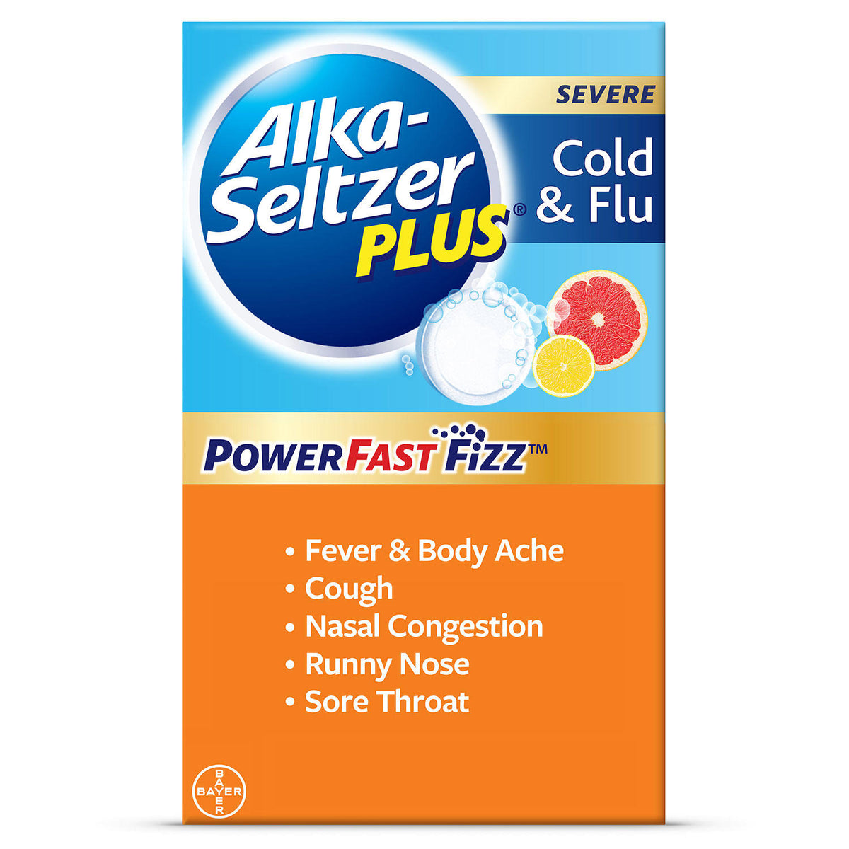 Alka-Seltzer Plus Severe Cold and Flu Pack, Citrus, 72 ea