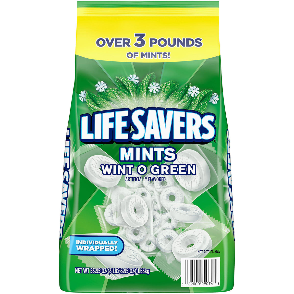 Lifesavers Life Savers Wint-O-Green Breath Mints Bulk Hard Candy, Party Size, 53.95 oz