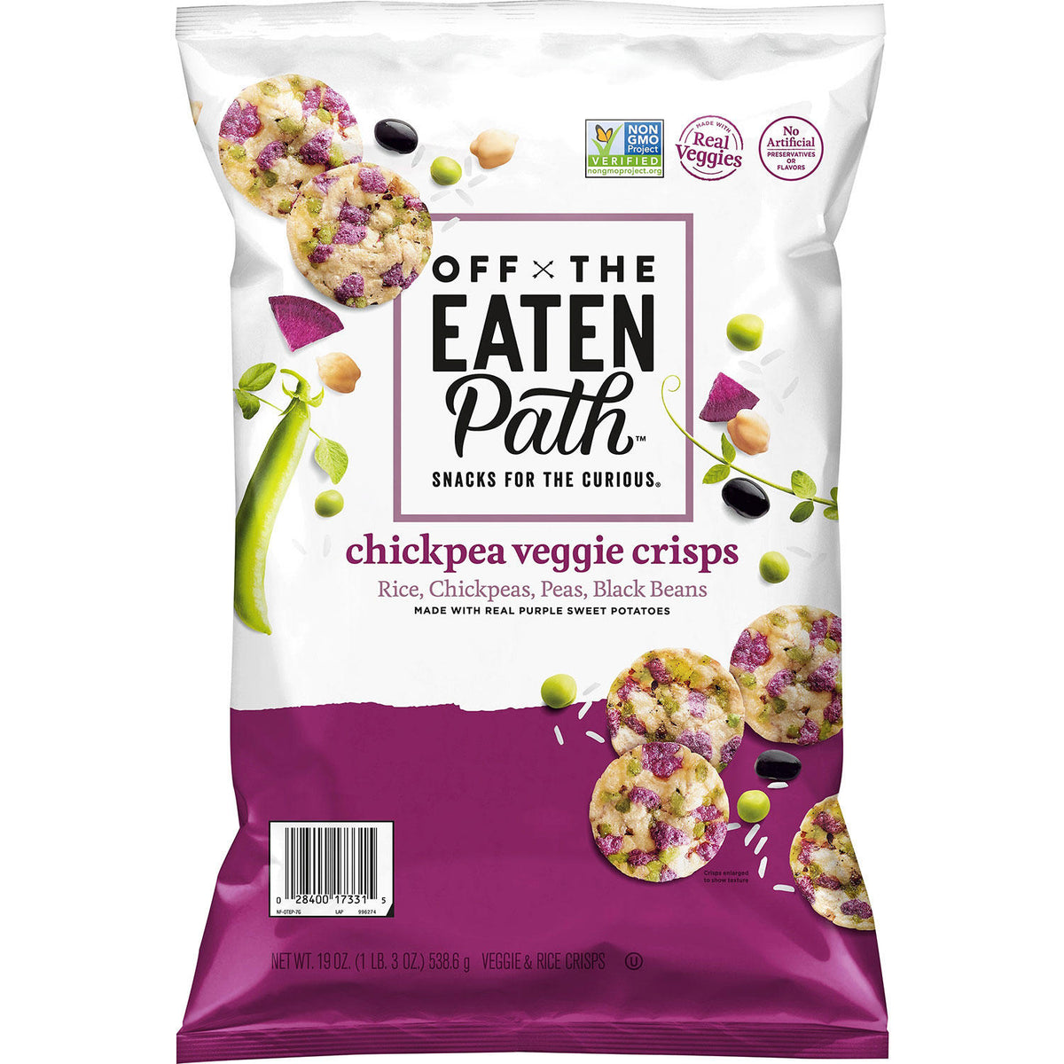 Off The Eaten Path Chickpea Veggie Crisps, 19 oz