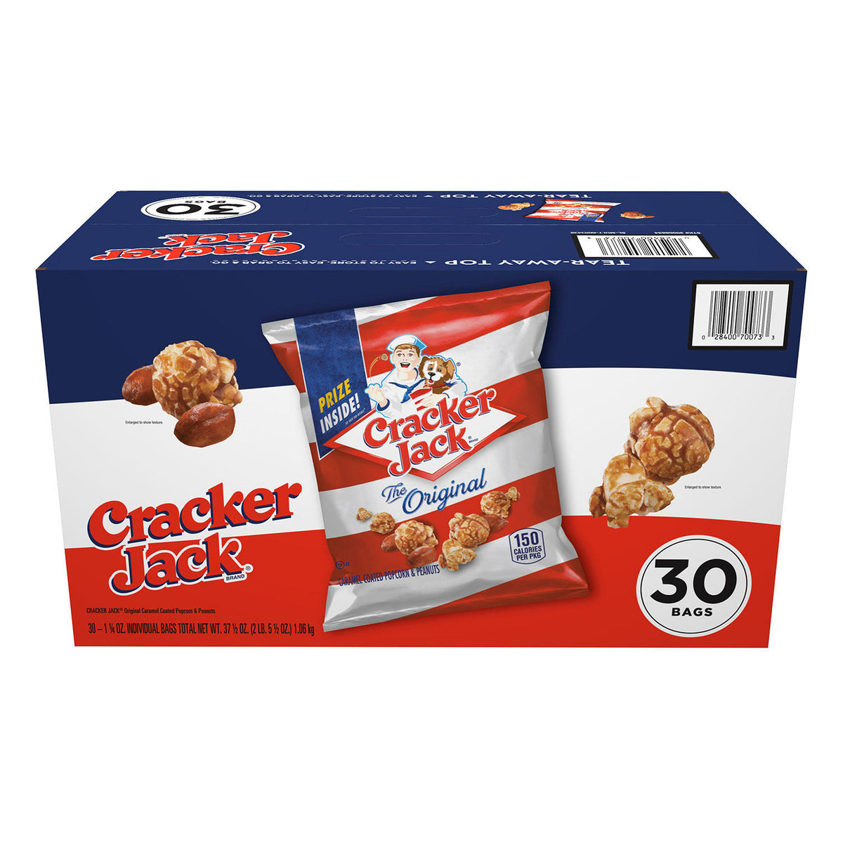 Cracker Jack Original Caramel Coated Popcorn and Peanuts Pack, 30 ea
