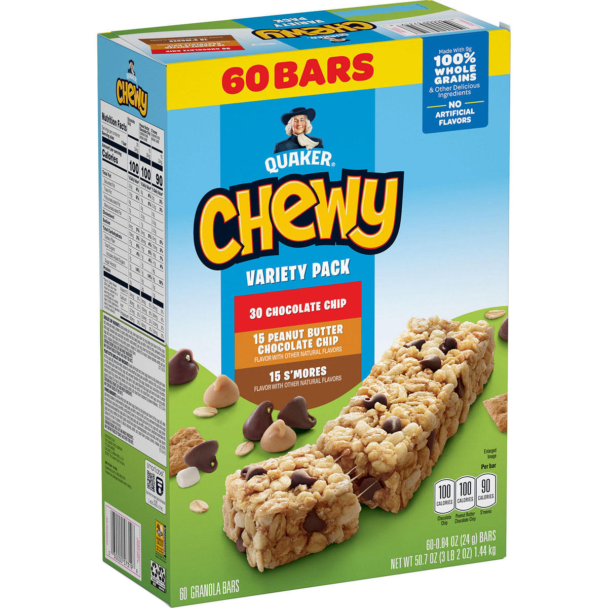 Quaker Camp Chewy Granola Bars Pack, Variety, 60 ea